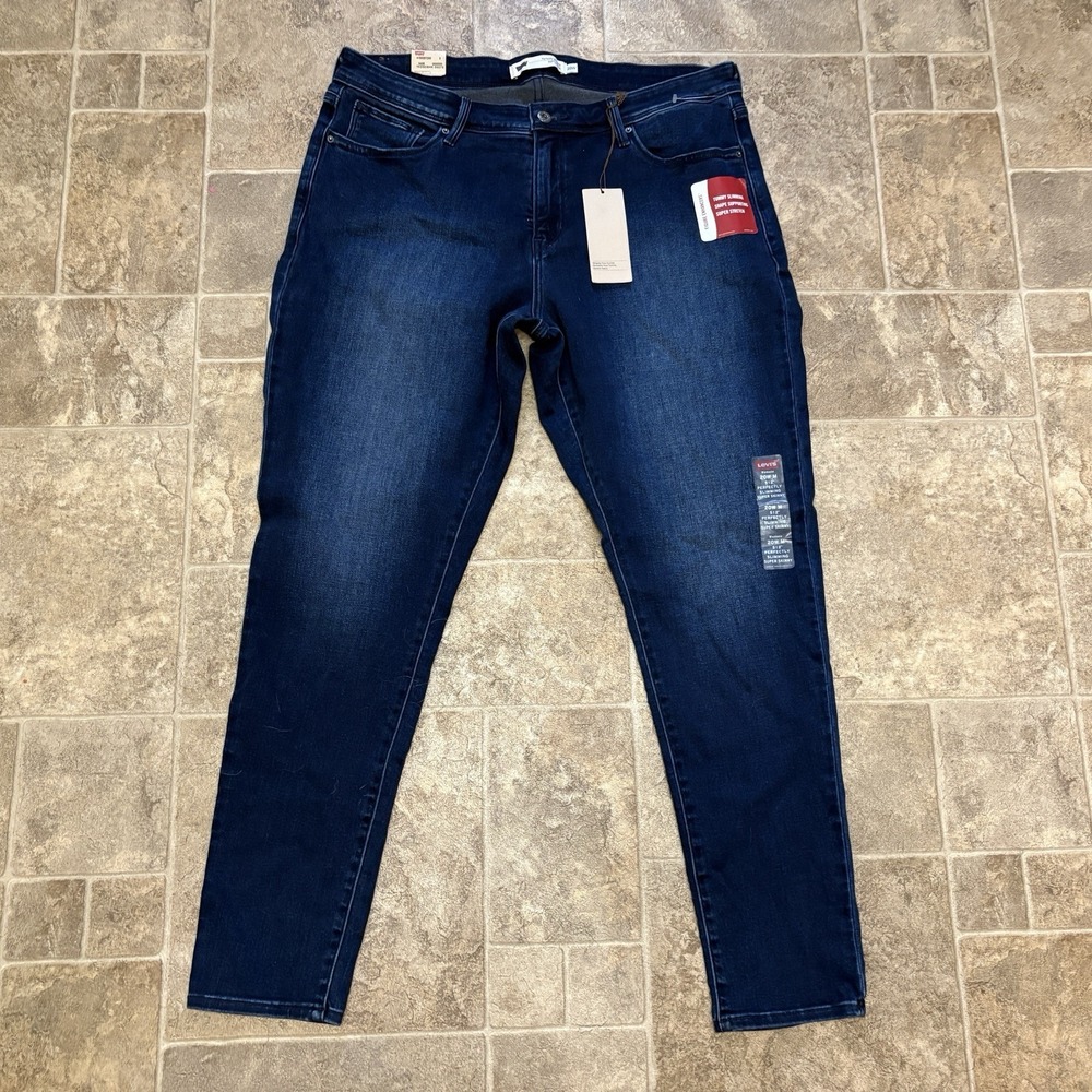 NWT Levi's 512 Perfectly Shaping Skinny Leg Denim Pants Women's 20W Blue Jeans